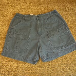 Red Head Cargo Shorts Mens 34 Green Canvas Elastic Waist Comfort Utility